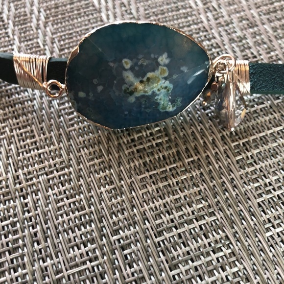 NWT Turquoise Boho Style Leather Belt With Stone - Picture 3 of 14